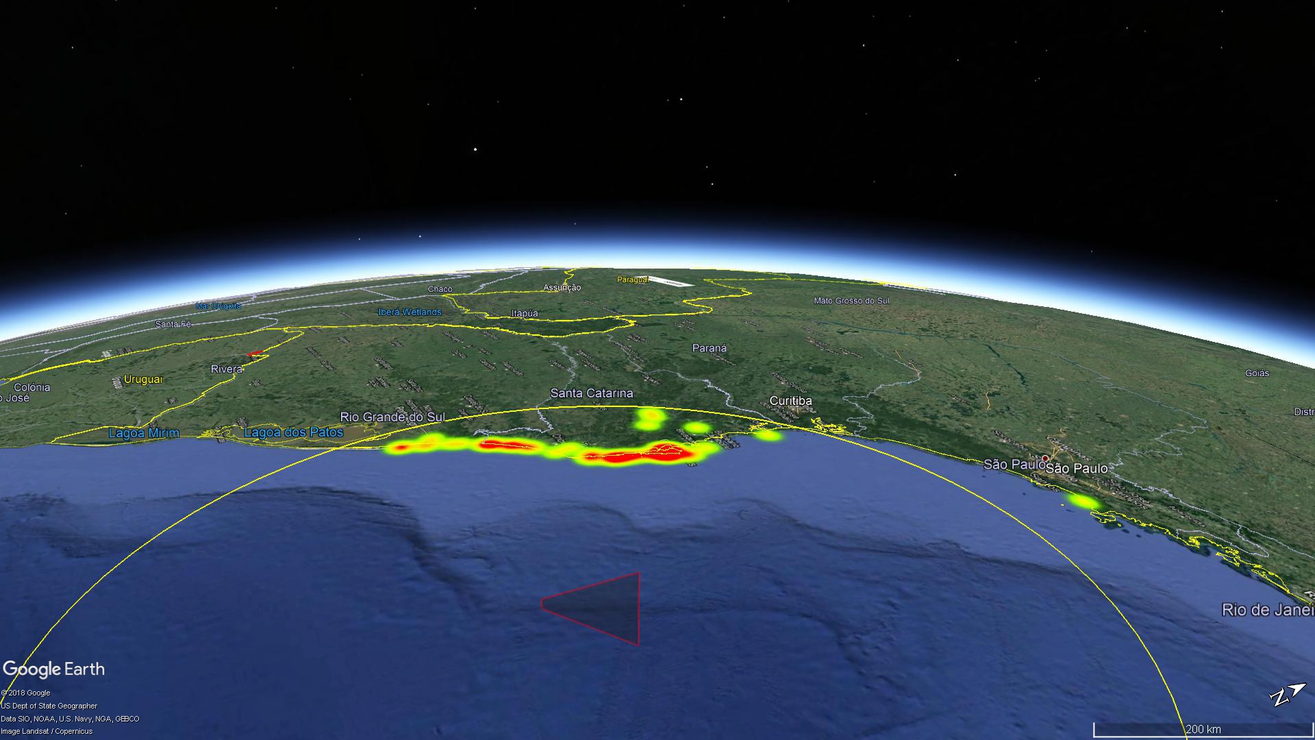 raio de visualizaçao meteoro florianópolis